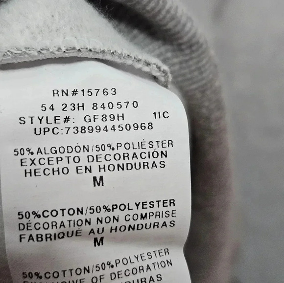 Champion‎ Powerblend Hoodie Oxford Gray Script Logo Standard Fit Men's Size M - Picture 4 of 5